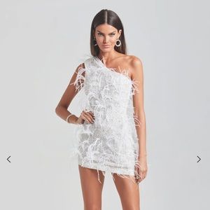 NWT Retrofete Sina Feather Dress SZ XL